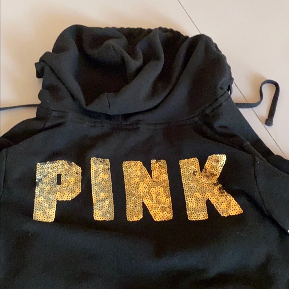 VS PINK Black Bling Hoodie size M